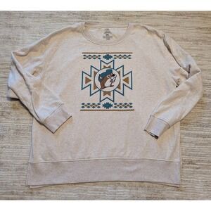 Bucees Sweatshirt Womens‎ Plus Sz 3XL Aztec Fleece Tunic Crew Neck Southwestern